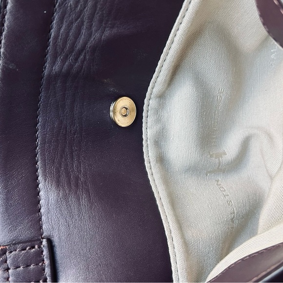 Halston Heritage Crossbody/shoulder bag. Leather & Suade, wine color - Picture 7 of 13